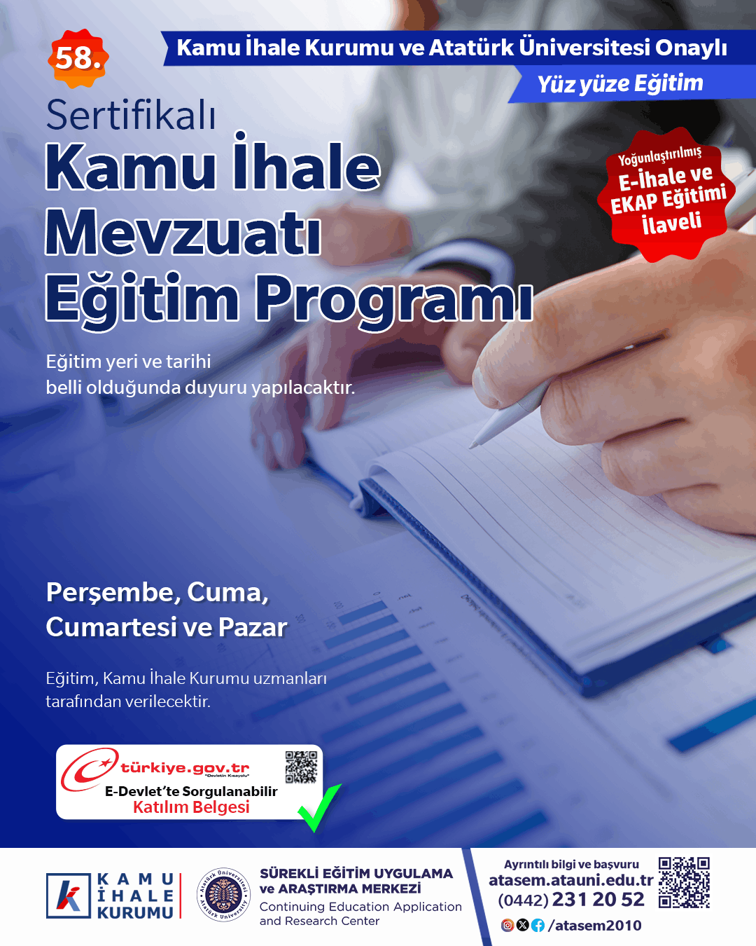 58. Sertifikalı Kamu İhale Mevzuatı Eğitim Programı