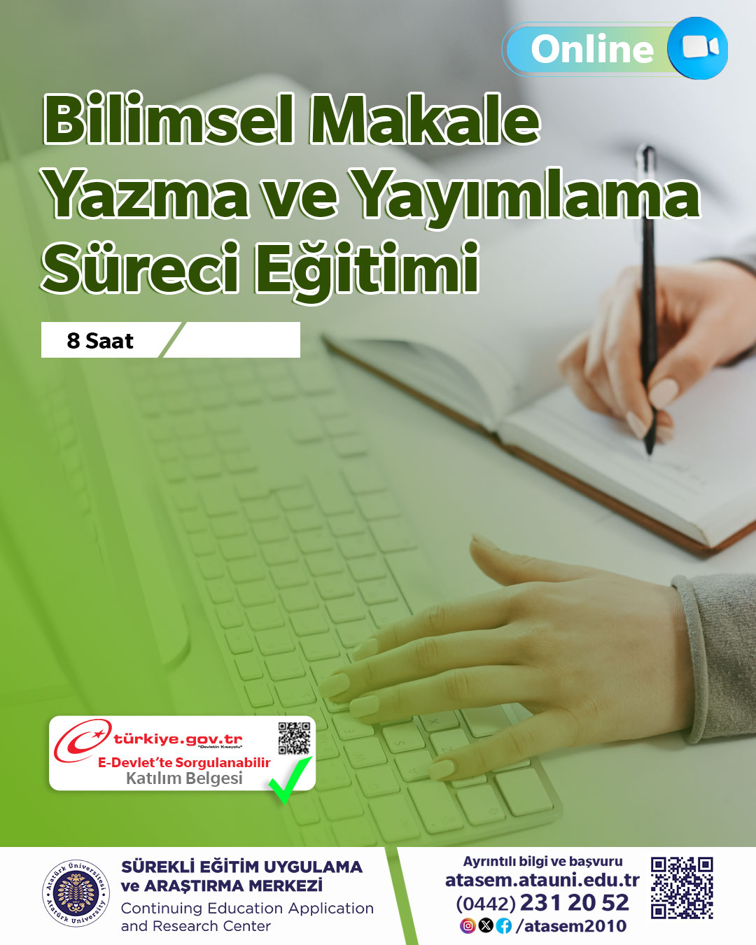 Bilimsel Makale Yazma ve Yayımlama Süreci Eğitimi