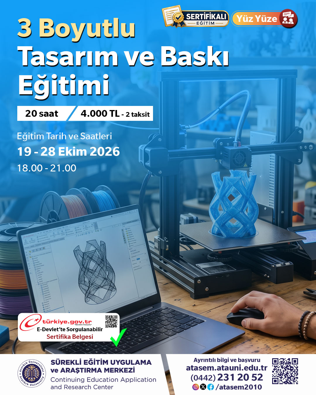 3 BOYUTLU TASARIM VE BASKI EĞİTİMİ