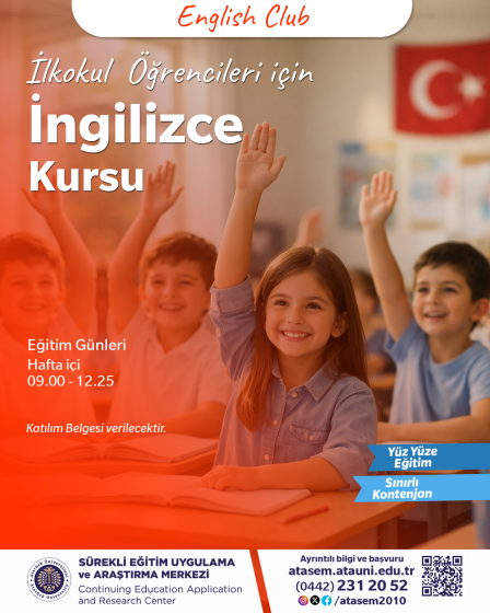 English Club İlkokul Öğrencileri için İngilizce Kursu