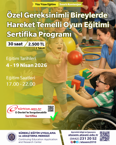 Özel Gereksinimli Bireyler İçin Hareket ve Oyun Eğitmenliği Sertifika Programı