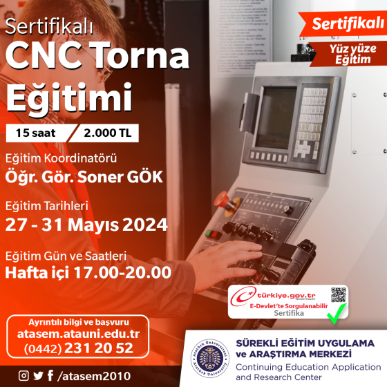 Sertifikalı CNC Torna Eğitimi Başarıyla Tamamlandı