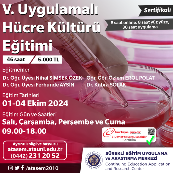 V. Uygulamalı Hücre Kültürü Eğitimi