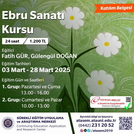 Ebru Sanatı Kursu