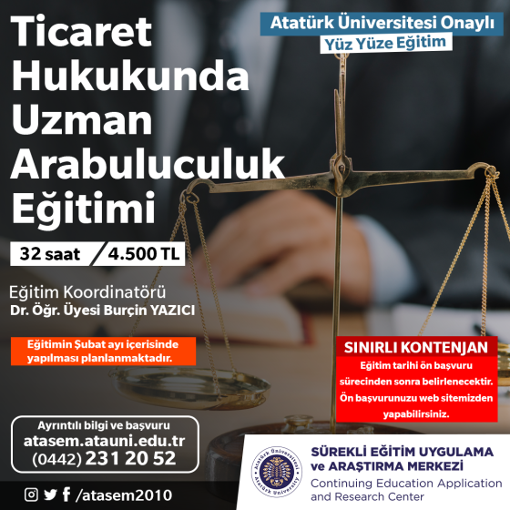 Ticaret Hukukunda Uzman Arabuluculuk Eğitimi