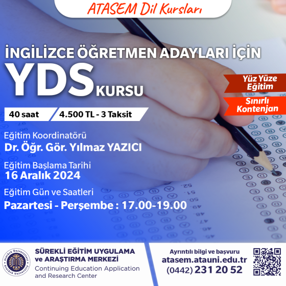 İngilizce Öğretmen Adayları için  YDS Kursu