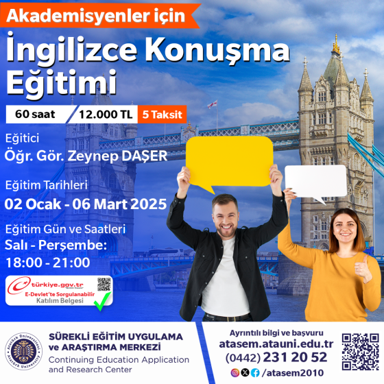 Akademisyenler İçin İngilizce Konuşma Kursu