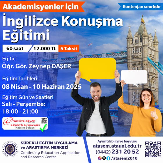 Akademisyenler İçin İngilizce Konuşma Kursu