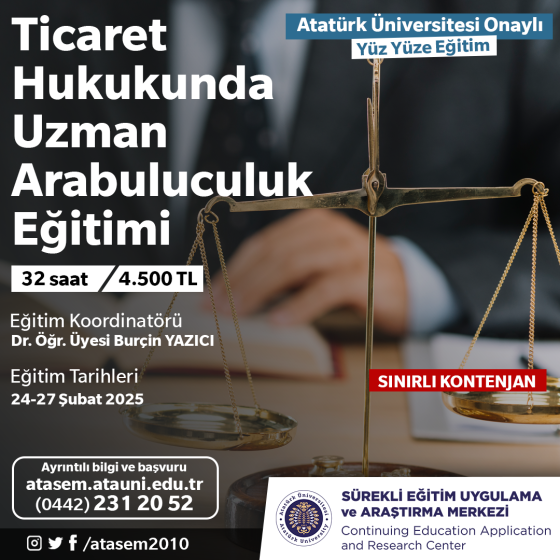 Ticaret Hukukunda Uzman Arabuluculuk Eğitimi