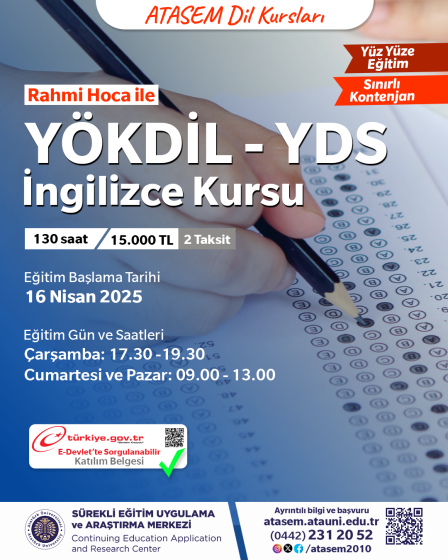 YÖKDİL – YDS İngilizce Kursu