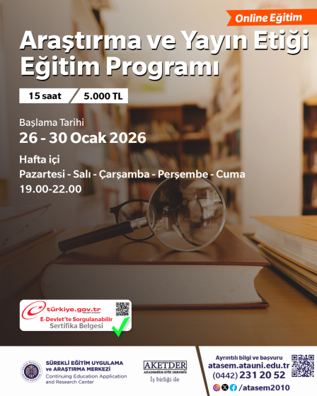 Araştırma ve Yayın Etiği Eğitim Programı