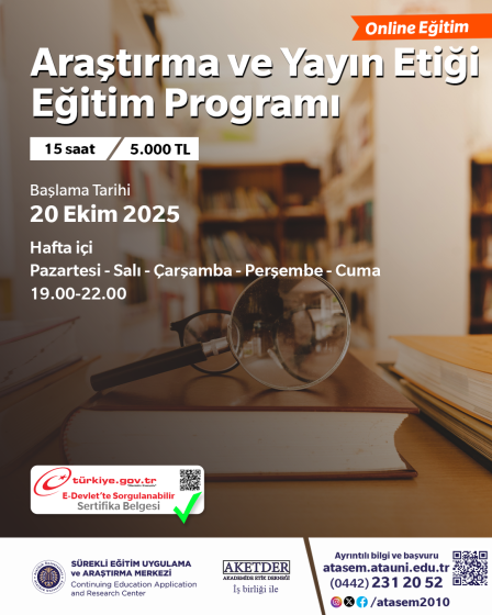 Araştırma ve Yayın Etiği Eğitim Programı