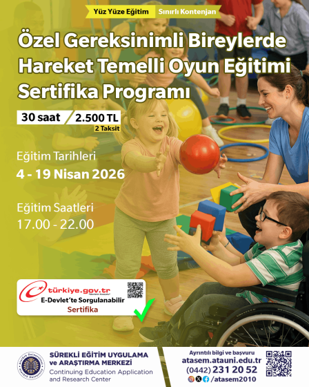 Özel Gereksinimli Bireyler İçin Hareket ve Oyun Eğitmenliği Sertifika Programı