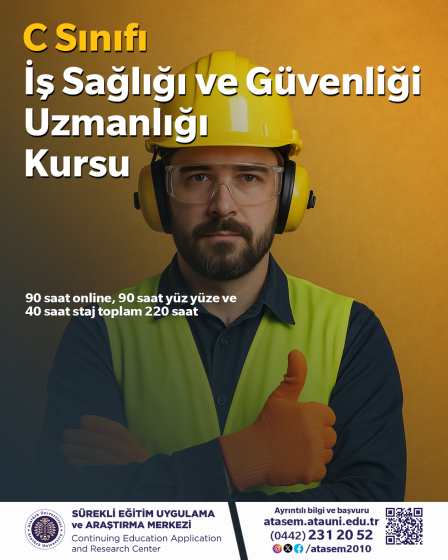 C Sınıfı İş Sağlığı ve Güvenliği Uzmanlığı Kursu