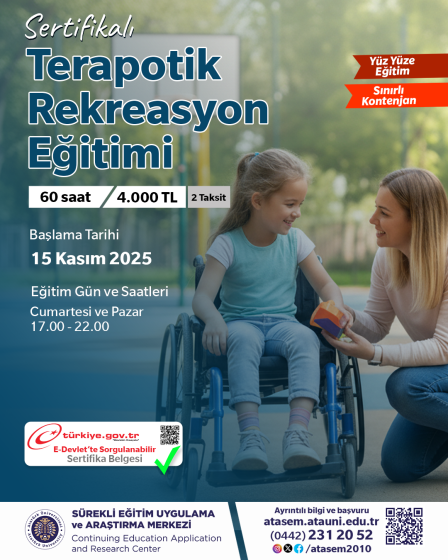 Sertifikalı Terapotik Rekreasyon Eğitimi