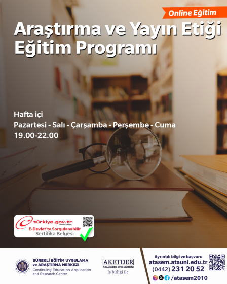 Araştırma ve Yayın Etiği Eğitim Programı