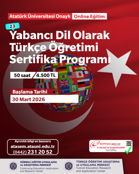 Yabancı Dil Olarak Türkçe Öğretimi Sertifika Programı 23