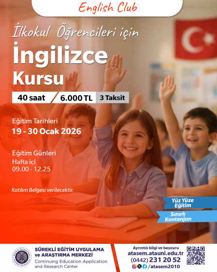 English Club İlkokul Öğrencileri için İngilizce Kursu