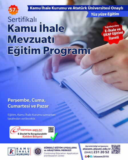 57. Sertifikalı Kamu İhale Mevzuatı Eğitim Programı